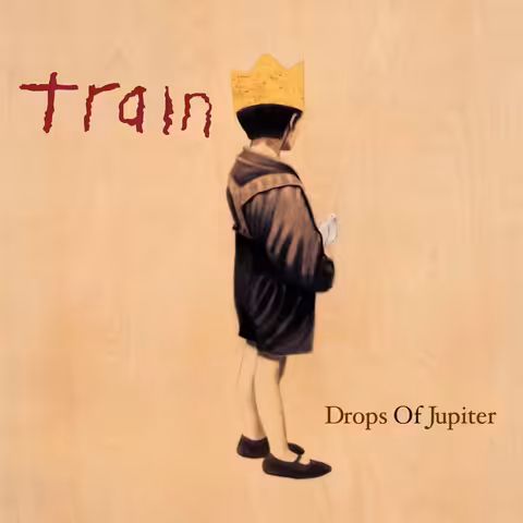Front cover of Drops of Jupiter by Train, showing the album's illustrated celestial artwork.