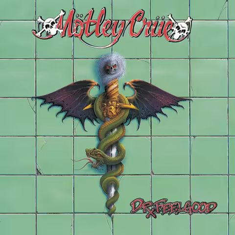 Cover artwork for Mötley Crüe Dr. Feelgood 1989 fifth studio album, illustrated by Don Brautigam
