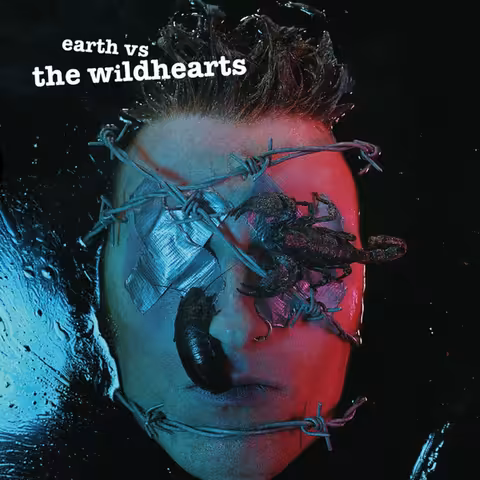 Front cover of Earth vs the Wildhearts, designed by Blue Source with photography by Marcel Leilenhof and illustration by Hunt Emerson.
