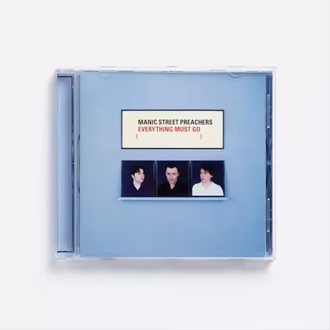Front cover of the 20th anniversary remastered edition of Everything Must Go by Manic Street Preachers, designed by Mark Farrow with photography by Rankin.