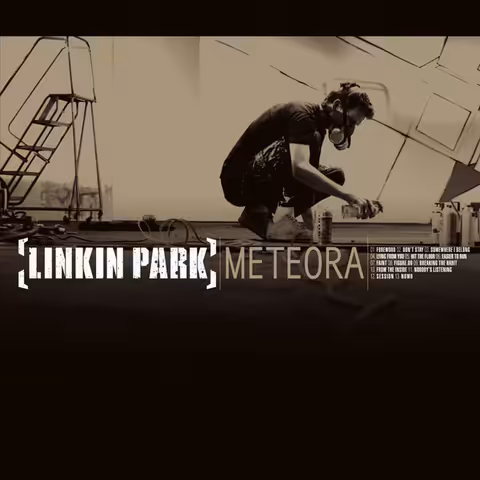 Bonus-edition sleeve artwork for Linkin Park's Meteora, with the album's stylised graffiti typography and rock-formation imagery referencing the Greek monasteries that gave the record its name.