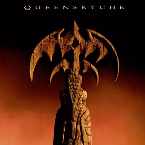 Remastered cover artwork for the 1994 Queensryche album Promised Land, showing the surreal Hugh Syme illustration of a stylised landscape and figure used on the EMI sleeve.