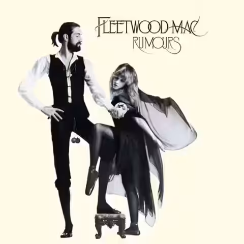 Front cover of Rumours by Fleetwood Mac, with Mick Fleetwood and Stevie Nicks photographed by Herbert Worthington in 1976