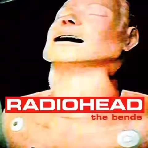 Front cover of The Bends by Radiohead, featuring the distorted CPR mannequin photograph that became the album