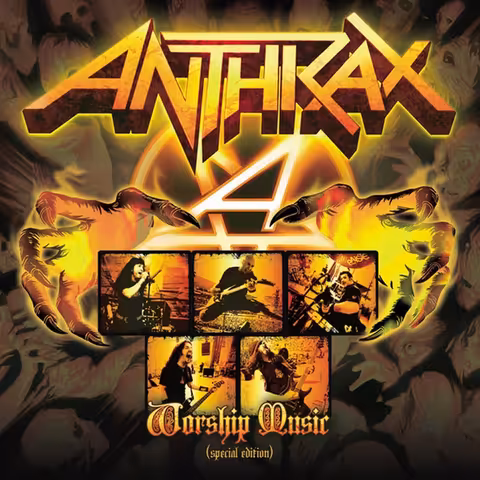 Cover artwork for Worship Music by Anthrax, painted by comic-book artist Alex Ross.