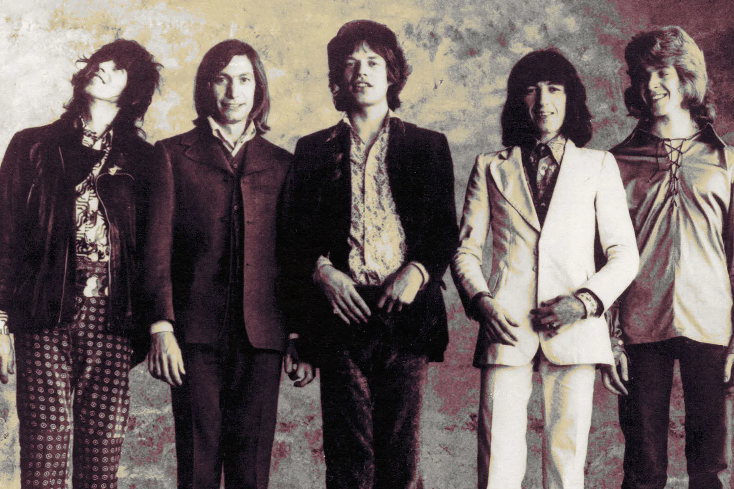The Rolling Stones group portrait around the Exile on Main St. era, photographed by Peter Webb