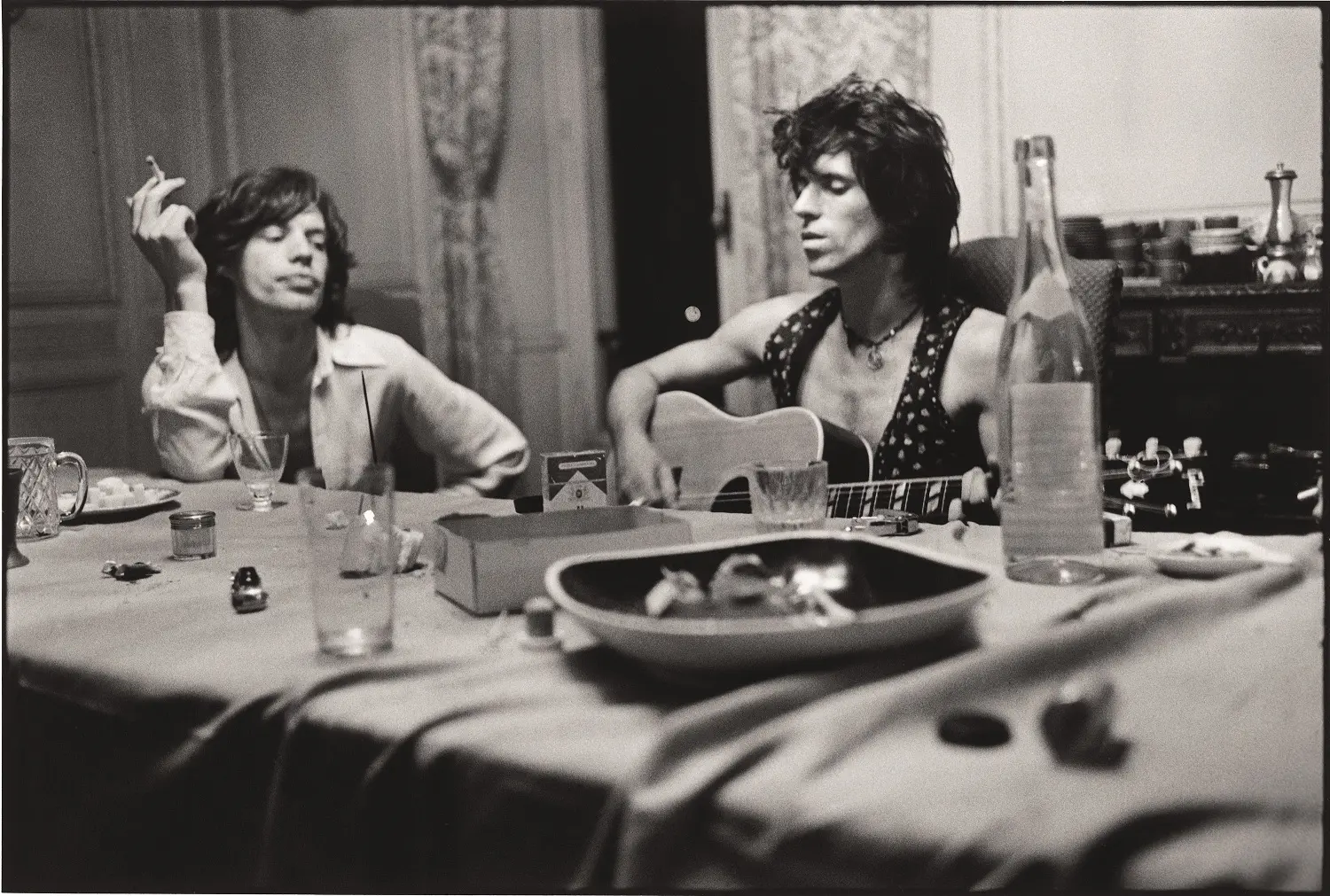 Mick Jagger and Keith Richards at the Nellcôte villa sessions