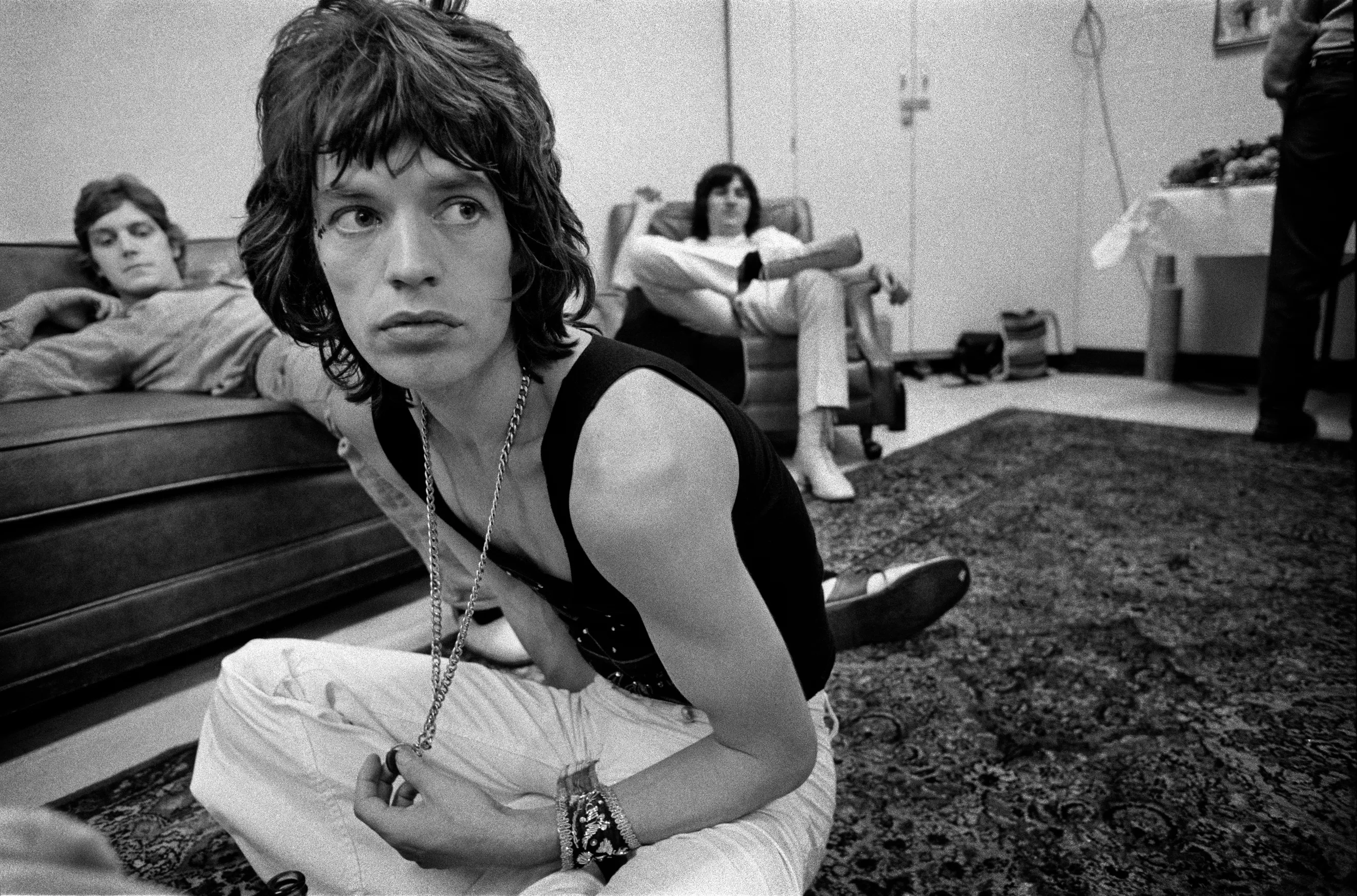 Mick Jagger on stage during the 1972 American Tour