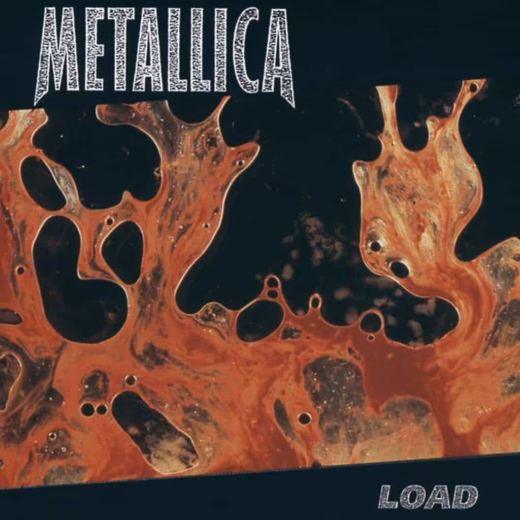 The cover of Load by Metallica, an abstract red and white image.