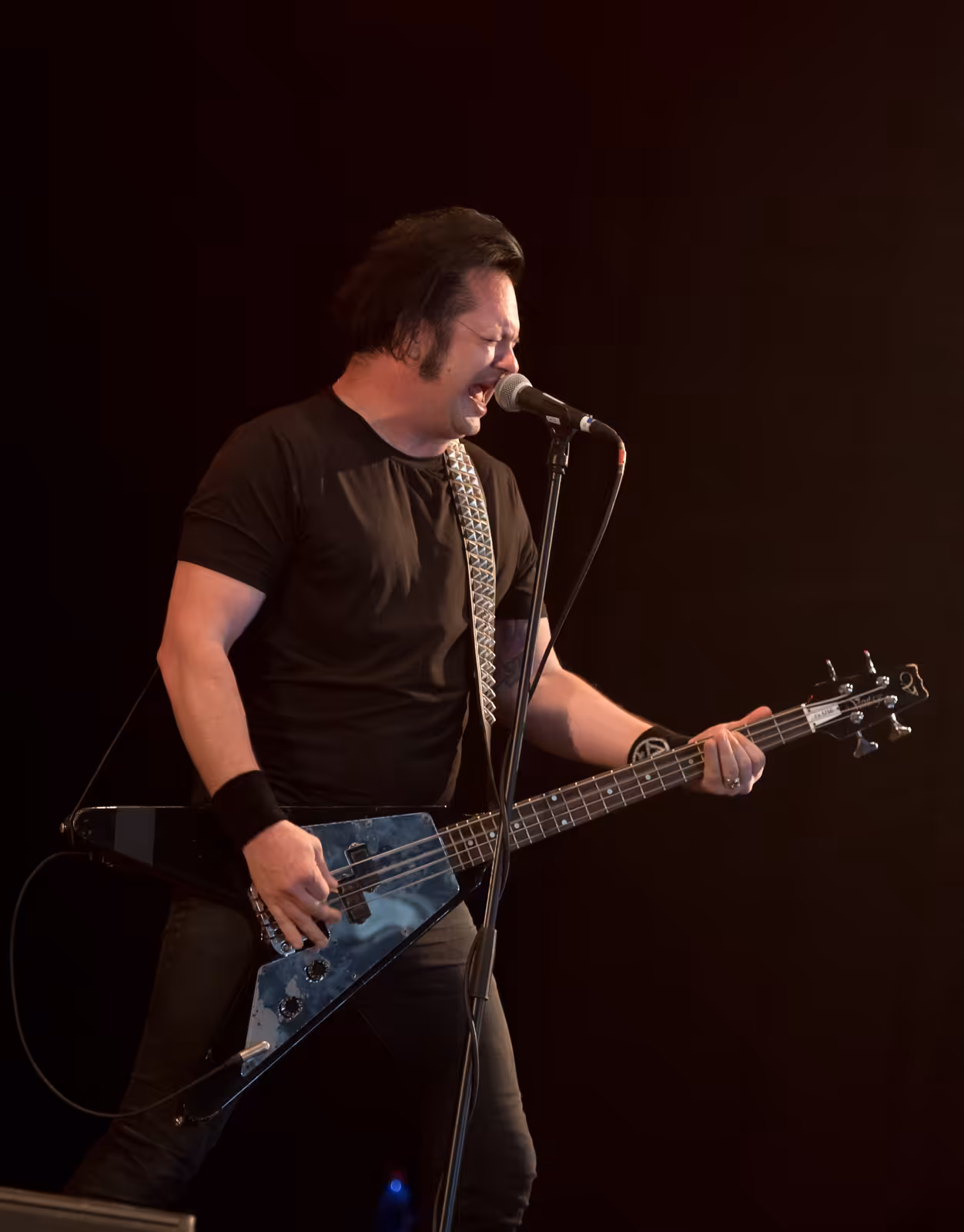 Night Demon performing live on stage at Wacken Open Air in 2018.