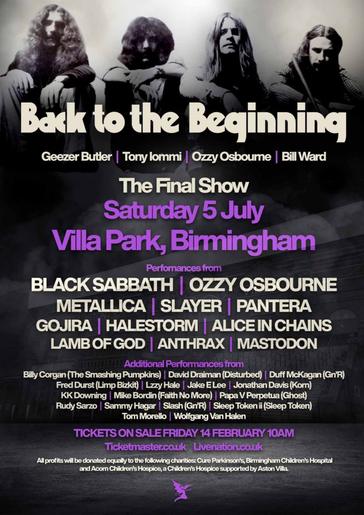 Black Sabbath, back to the beginning - the final show, Saturday 5th July 2025 + special guests